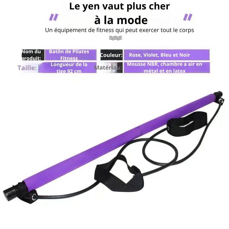 Barre d’Exercice Résistante – Pour des Fessiers Fermes et une Taille Sculpée