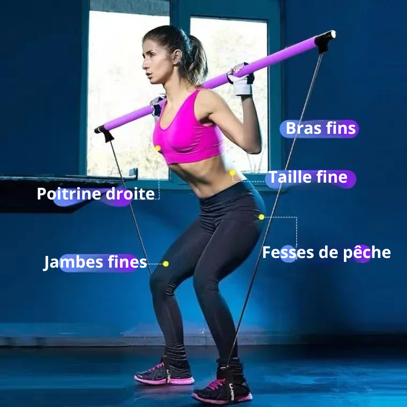 Barre d’Exercice Résistante – Pour des Fessiers Fermes et une Taille Sculpée